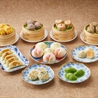 得々飲茶セット 〔肉焼売、海老焼売、紫もち米焼売、海鮮団子、海老ニラ焼き饅頭、翡翠蒸し餃子、上海焼き小籠包、ミニ肉饅頭他全10種〕 中華惣菜