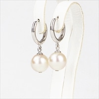 アコヤ真珠 1粒 8.5-9.0mm パール フープピアス 〔金具：直径12mm 内径9mm〕 アクセサリー ピアス