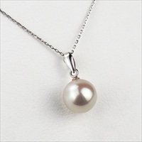 Seashore宇和島あこや真珠 花珠真珠 一粒 ペンダント〔チェーン(小豆チェーン):最長40cm〕パールペンダント