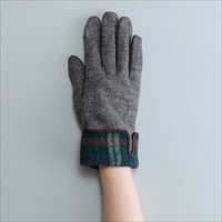 KURODA クロダ 女性用 タータンチェック カフスジャージグローブ タッチパネル対応 〔手囲いサイズ：21～22cm〕 手袋