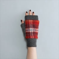KURODA クロダ 女性用 タータンチェック フィンガーレスグローブ 〔手囲いサイズ：21～22cm〕 手袋