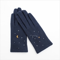 KURODA クロダ 女性用 夜空刺繍 ジャージグローブ 〔手囲いサイズ：21～22cm〕 手袋