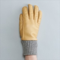 KURODA 男性用 革手袋 リブ付き 牛革 Cowhide〔手囲いサイズ:24cm/25cm〕手袋 メンズ 国産