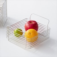 キッチンバスケット Sサイズ シルバー 〔サイズ：約24.5×20.6×高さ12.2cm、重量：約0.54kg〕 台所用品 かご【沖縄県・離島 配送不可】