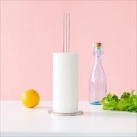 キッチンペーパーホルダー シルバー 〔サイズ：約14.0×14.0×高さ40.0cm、重量：約0.2kg〕 台所用品【沖縄県・離島 配送不可】