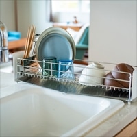 水切りラック ロング 〔サイズ：約62.4×17.7×高さ15.0cm、重量：約1.94kg〕 台所用品 水切りかご【沖縄県・離島 配送不可】