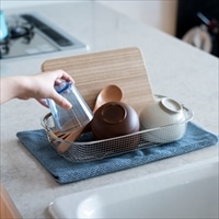 すっきり暮らす 水切かご 浅型 〔サイズ：約35.8×20.3×高さ7.0cm、重量：約0.24kg〕 台所用品 水切りバスケット【沖縄県・離島 配送不可】