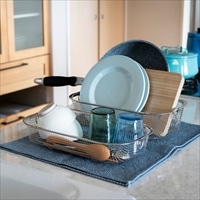 すっきり暮らす 水切かご 浅深セット 〔サイズ：約35.8×20.3×高さ7.0cm(浅型)/9.5cm(深型)〕 台所用品 バスケット【沖縄県・離島 配送不可】