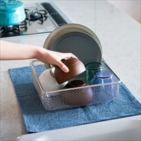 すっきり暮らす 水切りかご スクエアタイプ 〔サイズ：約28.0×27.0×高さ9.2cm、重量：約0.41kg〕 台所用品 バスケット【沖縄県・離島 配送不可】