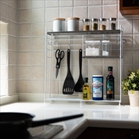 ステンレス天板 キッチンラック 〔約幅50.0×奥行14.5×高さ50.5cm(付属品含まず)、製品重量約1.26kg〕 台所用品 収納【沖縄県・離島 配送不可】