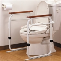 トイレ用アーム 〔外寸：約63.5×62.5×高さ61.0～73.0cm、重量：約8kg〕 介護用品 手すり【沖縄県・離島 配送不可】