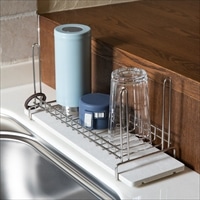 ボトル＆グラス 水切りラック 〔本体サイズ：約36.0×12.0×高さ15.2cm、重量：約0.61kg〕 台所用品 水切りかご【沖縄県・離島 配送不可】