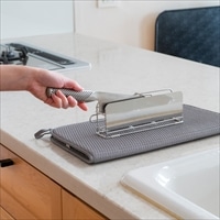 すっきり暮らす包丁スタンド〔サイズ：(約)24.4×4.8×8cm〕横置き ステンレス【沖縄県・離島 配送不可】