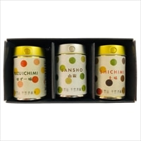 高野山 平野清椒庵 粉山椒 ゆず一味 七味缶 詰め合わせ ギフトBOX 〔粉山椒、ゆず一味、七味 各5g〕 調味料 香辛料