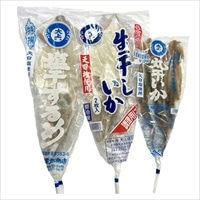 佐渡 天日塩使用 イカづくし 3種 詰め合わせ 〔塩干するめ約250g、生干しいか約250g、丸干いか約120g〕 海産物【北海道・九州地方・沖縄県・離島 配送不可】