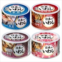 宝幸 日本のいわし 缶詰 食べ比べセット〔水煮・味噌煮・味付・梅じそ風味 各3〕いわし 缶詰 おかず