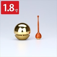 小泉屋 おりん たまゆらりん 1.8寸 ギフトセット〔りん(H55mm)、りん棒(H72mm)〕卓上りん ベル 真鍮【北海道・沖縄県・離島 配送不可】