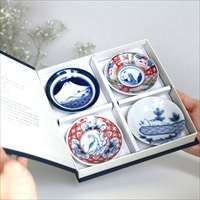 江戸っ子恐竜 しあわせ図鑑 まめ皿 ギフトセット〔まめ皿(直径90×15mm)×4〕豆皿 セット 食器［北海道・沖縄県・離島 配送不可］