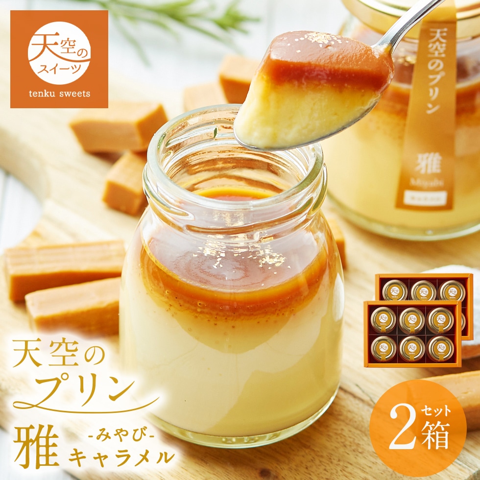 お歳暮 クリスマス 天空のプリン 雅（みやび） キャラメル 2箱 セットスイーツ プリン 洋菓子 贈り物 誕生日 お礼 記念日 送料無料 お祝い プレゼント