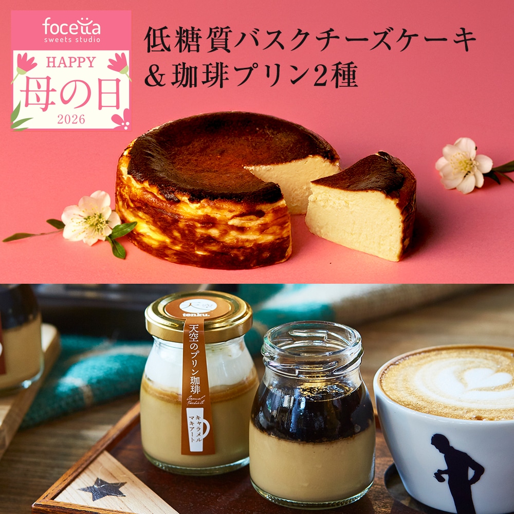 母の日【マイルアップ5倍】低糖質バスクチーズケーキ スイーツ 天空のプリン 珈琲 プリン 2種 セット スイーツ コーヒー 父の日 洋菓子 贈り物 誕生日 お礼 記念日 送料無料 お祝い プレゼント 詰め合わせ