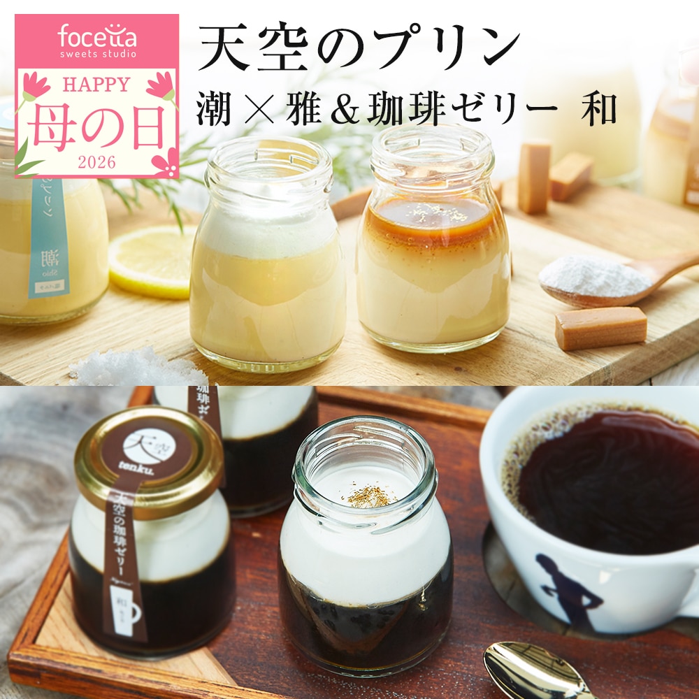 母の日【マイルアップ5倍】天空のプリン コーヒー ゼリー 和 スイーツ 天空のプリン 雅×潮 キャラメル 塩バニラ プリン 父の日 洋菓子 贈り物 誕生日 お礼 記念日 送料無料 お祝い プレゼント 詰め合わせ