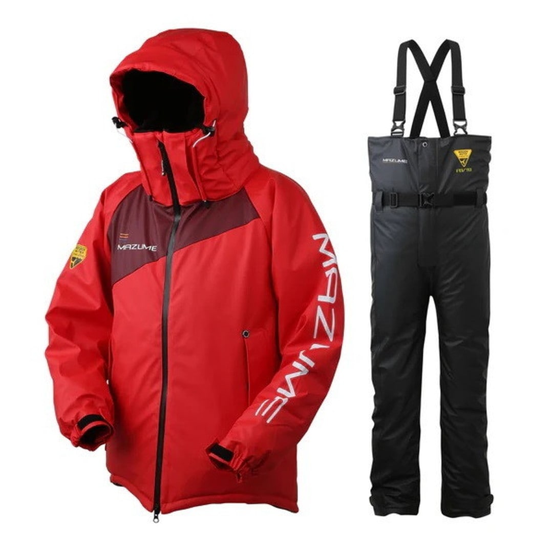 【入手困難】未使用 メガバス サーモスーツ 上下スーツ レッド 極暖 防寒 TSデザイン 防寒着 防水 アウター ジャケット シェル フード付き