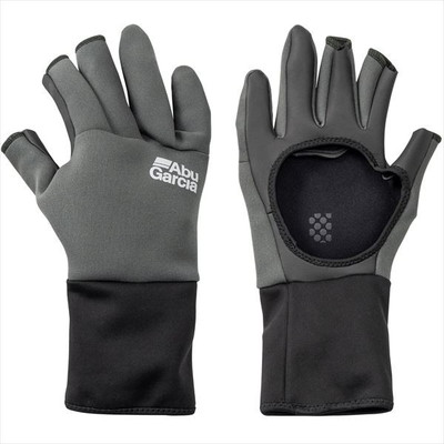 アブガルシア 防寒手袋 ロングカフスNPグローブ3フィンガー パームレス M グレー