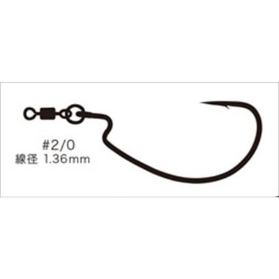 バリバス ワームフック リングオフセットモンスター #2/0
