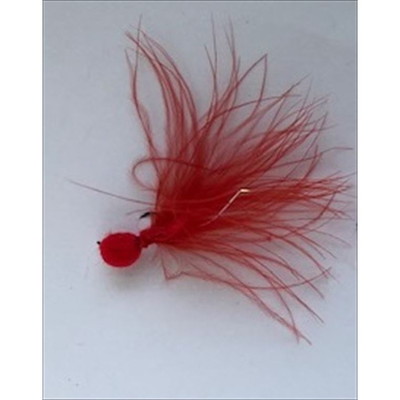 ムカイ ライトボム1.6g ロングフェザー バイトレッド トラウトルアー