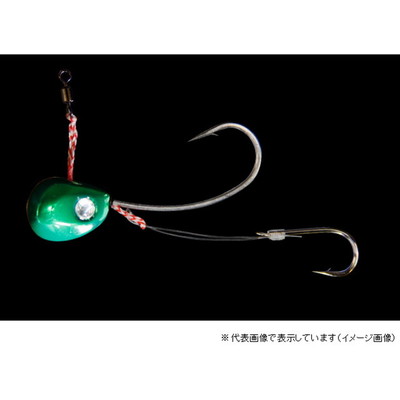 ジャッカル ビンビンテンヤ鯛夢 8号 中 メタルグリーン テンヤ