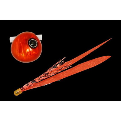 ジャッカル 鉛式 ビンビン玉 スライド 45g レッドオレンジ/オレンジゴールドT+ タイラバ 鯛ラバ