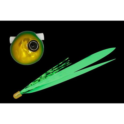 ジャッカル 鉛式 ビンビン玉 スライド 45g グリーンゴールド/蛍光グリーンT+ タイラバ 鯛ラバ