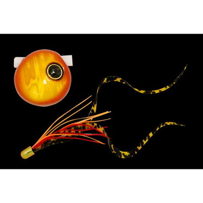 ジャッカル 鉛式 ビンビン玉 スライド 80g オレンジゴールド/シマオレカーリーT+