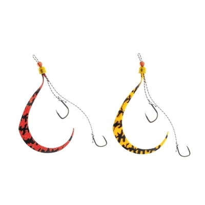 ジャッカル タイラバ 鯛ラバ 乱舞 ビンビンスイッチ スペアラバーフックセット #9/#9 オレンジ&レッド