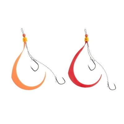 ジャッカル タイラバ 鯛ラバ 乱舞 ビンビンスイッチ スペアラバーフックセット #10/#10 オレンジ&レッド