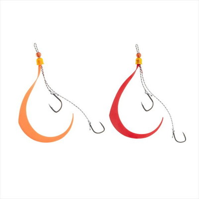 ジャッカル タイラバ 鯛ラバ 乱舞 ビンビンスイッチ スペアラバーフックセット 段差#10/#9 オレンジ&レッドセット