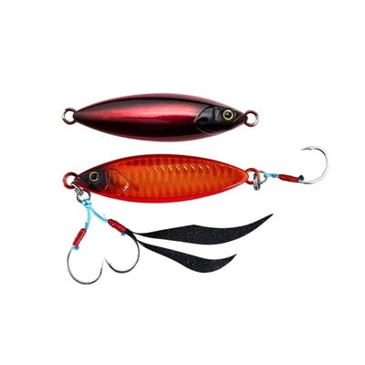 ジャッカル メタルジグ フラッグトラップ リーフ 80g 明滅レッドシャドー