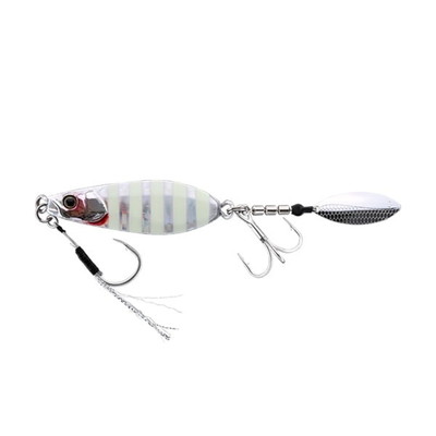 ジャッカル メタルジグ ビッグバッカー Eブレード W 40g グローストライプ