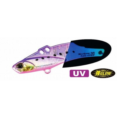 デュオ シーバスルアー メタルガレージ プレートバイブ20g タチウオカラー UVパープルイワシグローテール