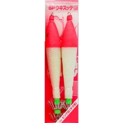マルシン漁具 スッテ SPウキスッテ 4号 ピンク白キラ布 (2個入)