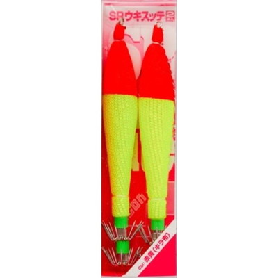 マルシン漁具 スッテ SPウキスッテ 3.5号 赤黄キラ布 (2個入)