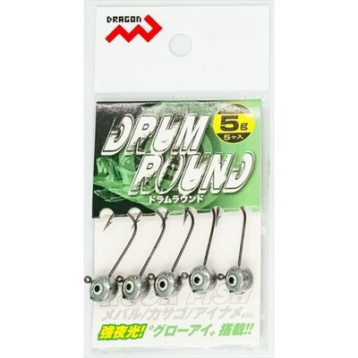 マルシン漁具 ドラゴン ジグヘッド ドラムラウンド (5ヶ入) 5g