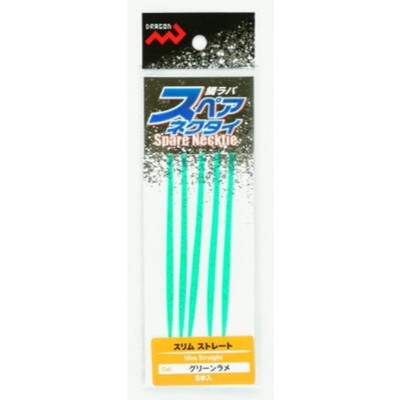 マルシン漁具 タイラバ 鯛ラバ スペアネクタイ スリムストレート グリーンラメ