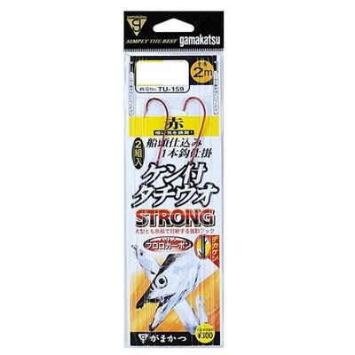 がまかつ 仕掛け ケン付タチウオ ストロング(赤) 1本仕掛 TU159