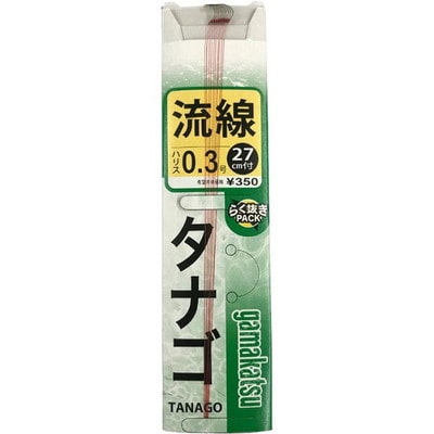 がまかつ (糸付)タナゴ鈎 流線(茶) ハリス0.3号27cm付き
