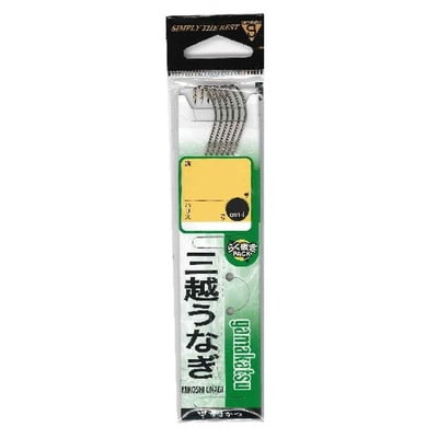 がまかつ 糸付 三越ウナギ 茶 12号-ハリス4 針