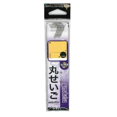 がまかつ 糸付 丸セイゴ 白 60cm 9号-ハリス1.5 針