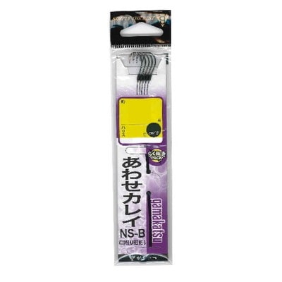 がまかつ 糸付 アワセカレイ(NSB)黒ハリス 5号-ハリス5 3L 針