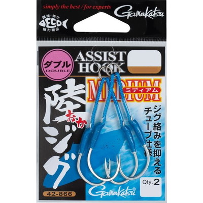 がまかつ アシストフック 陸ジグミディアム ダブル 1/0