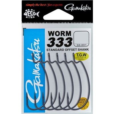 がまかつ ワームフック 68-891 ワーム333(ナノスムースコート) 3/0